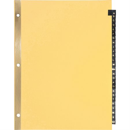 Black Leather Tab Dividers 26 tabs A-Z