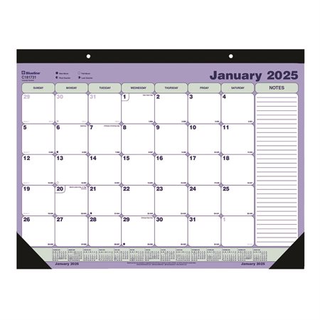 Calendrier sous-main mensuel (2025) 21-1 / 4 x 16 po anglais