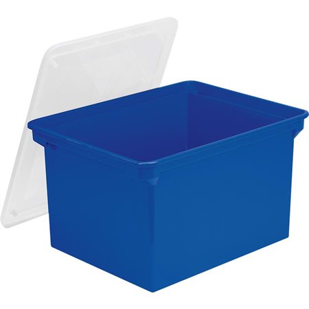 Boîte de rangement en plastique bleu