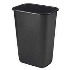 Deskside Wastebasket Large, 39L, 15-1/4 x 11 x 20"H black