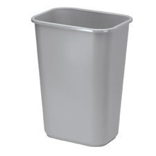 Deskside Wastebasket Large, 39L, 15-1/4 x 11 x 20"H grey