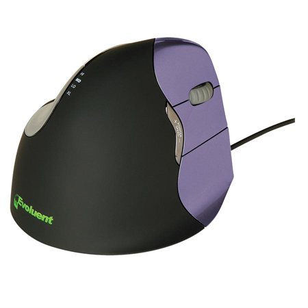 Souris ergonomique verticale Evoluent 4 Avec fil, petit format droitier,  noir / mauve