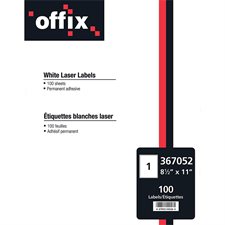 Étiquettes blanches Offix® 2-5 / 8 x 1 (3000)