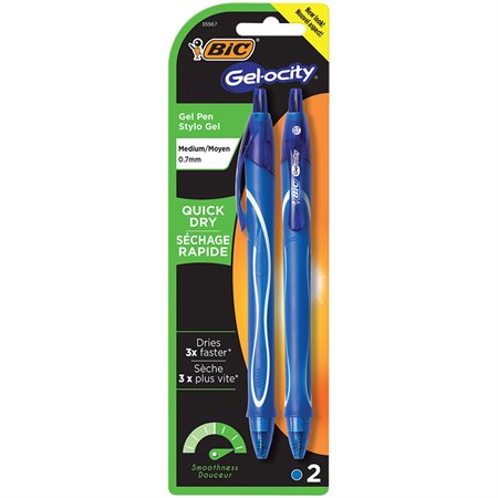 BIC® Gel-ocity™ Quick Dry Gel Pens - Blue, 2 pk - City Market