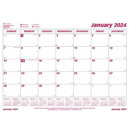 OBERTHUR - 1 Bloc ou Recharge pour Calendrier Mensuel à Feuillet - Janvier  2024 à Décembre 2024 - Format 27.8 x 16 cm : : Fournitures de  bureau