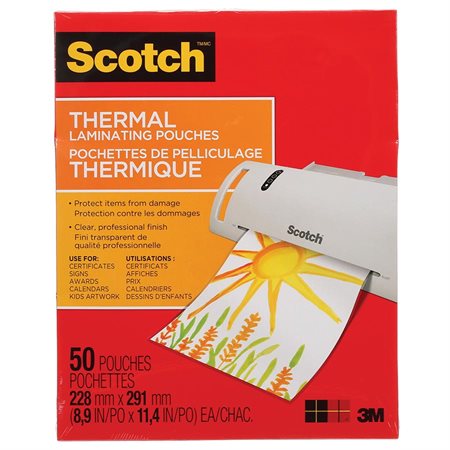 Pochettes de plastification thermique EZUse™, 5 mil, format menu, 11 1/2 po  x 17 1/2 po - paquet de 100 - ACCO Canada
