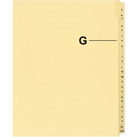 Offix® Alphabetical Litigation Index Dividers G