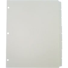 Plain tab dividers White 8 tabs