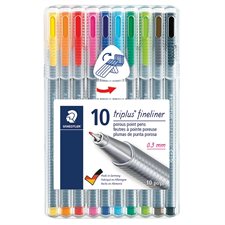 Marqueur Triplus® Fineliner Paquet de 10 couleurs variées