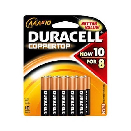 Coppertop Piles AAA Duracell - paquet de 8