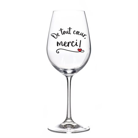 Coupe à vin "De tout coeur, merci !"