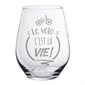 Stemless wine glass "Le vélo, c'est la vie"