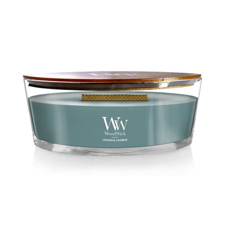 Chandelle WoodWick parfumée Ellipse "Evergreen Cashmere"